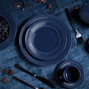 Jogo com 6 peças de pratos fundo Deep Blue