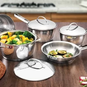 Jogo de Panelas em Aço Inox 5 peças